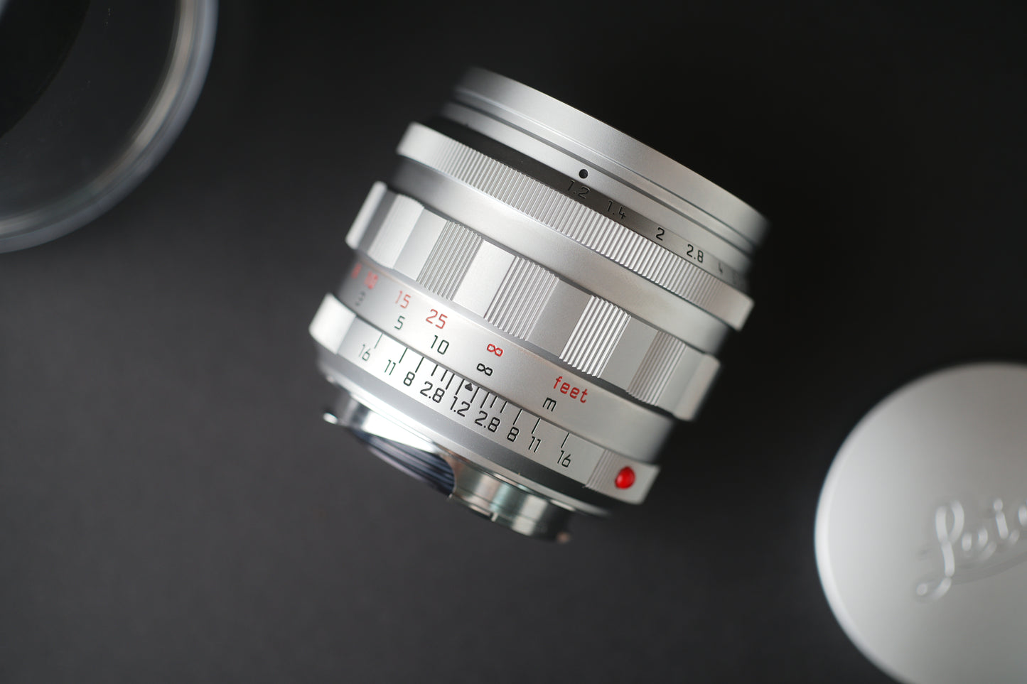 Leica 50mm F1.2 ASPH repainted in silver chrome 8868 LUCKY NUMBER