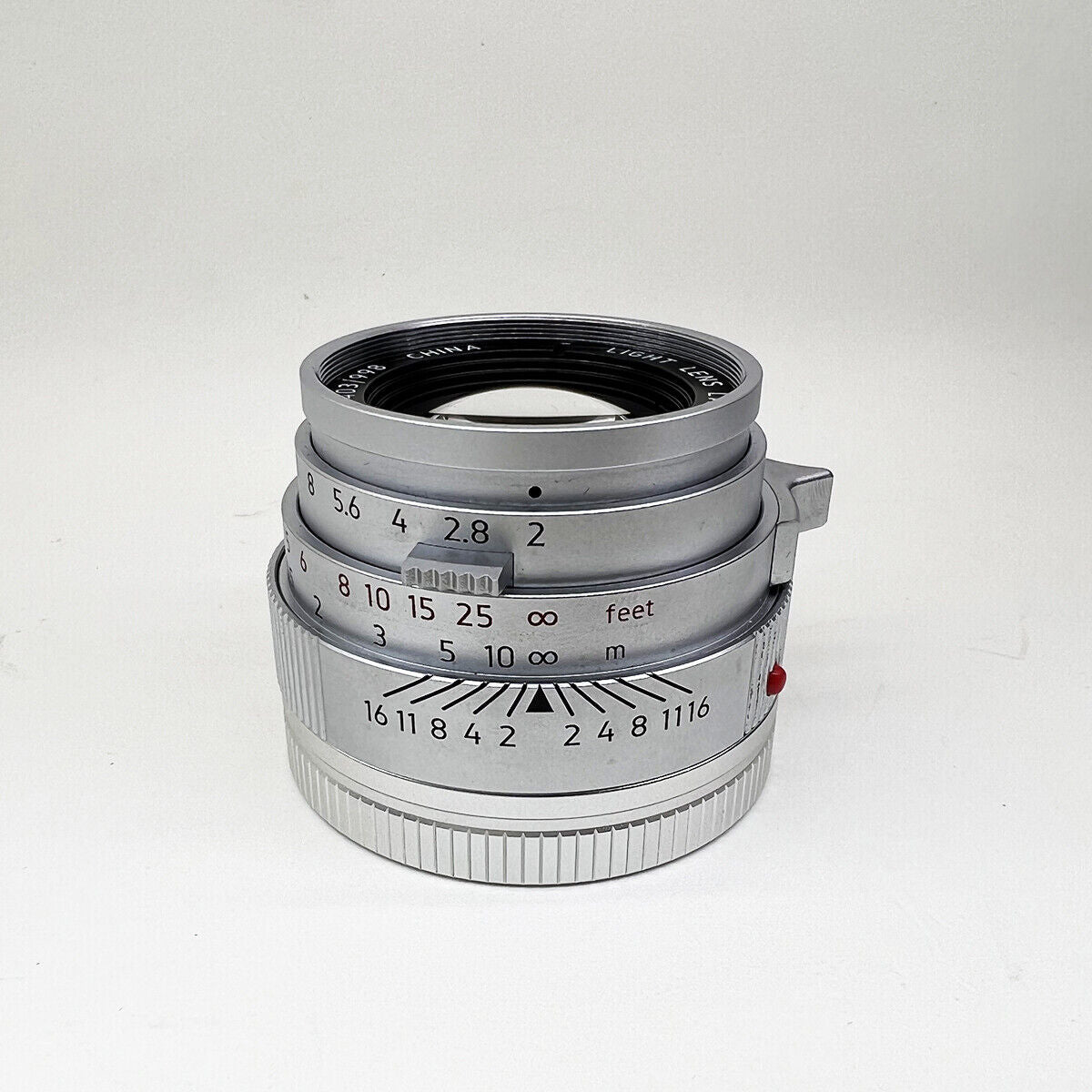 Light lens lab Lens Elcan 50mm F2 Silver Chrome Leica Summicron M M3 M6 +UV Hood