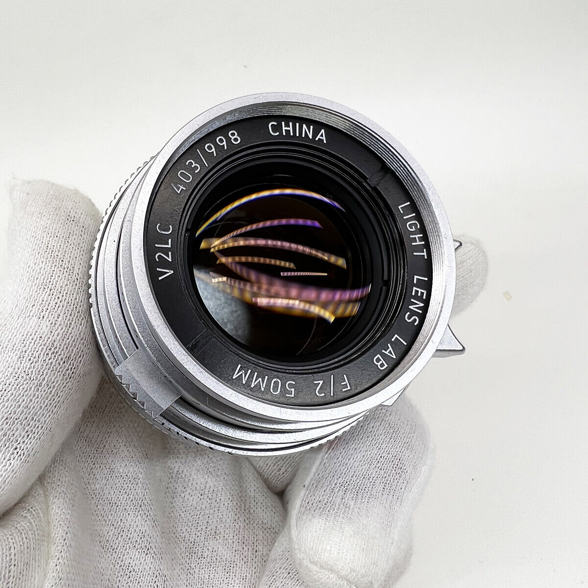 Light lens lab Lens Elcan 50mm F2 Silver Chrome Leica Summicron M M3 M6 +UV Hood