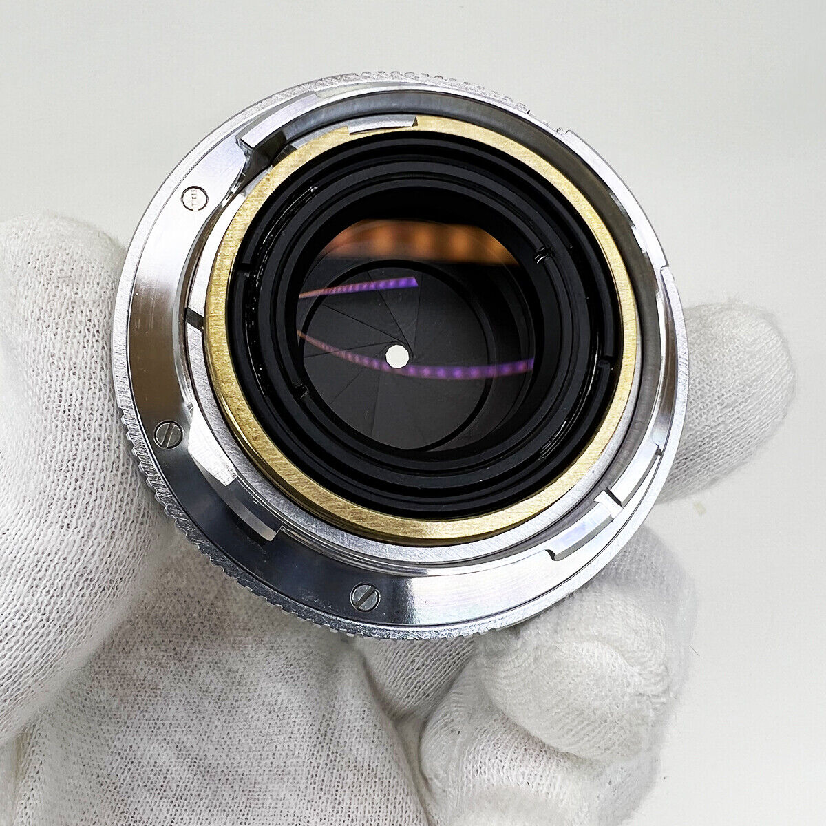 Light lens lab Lens Elcan 50mm F2 Silver Chrome Leica Summicron M M3 M6 +UV Hood