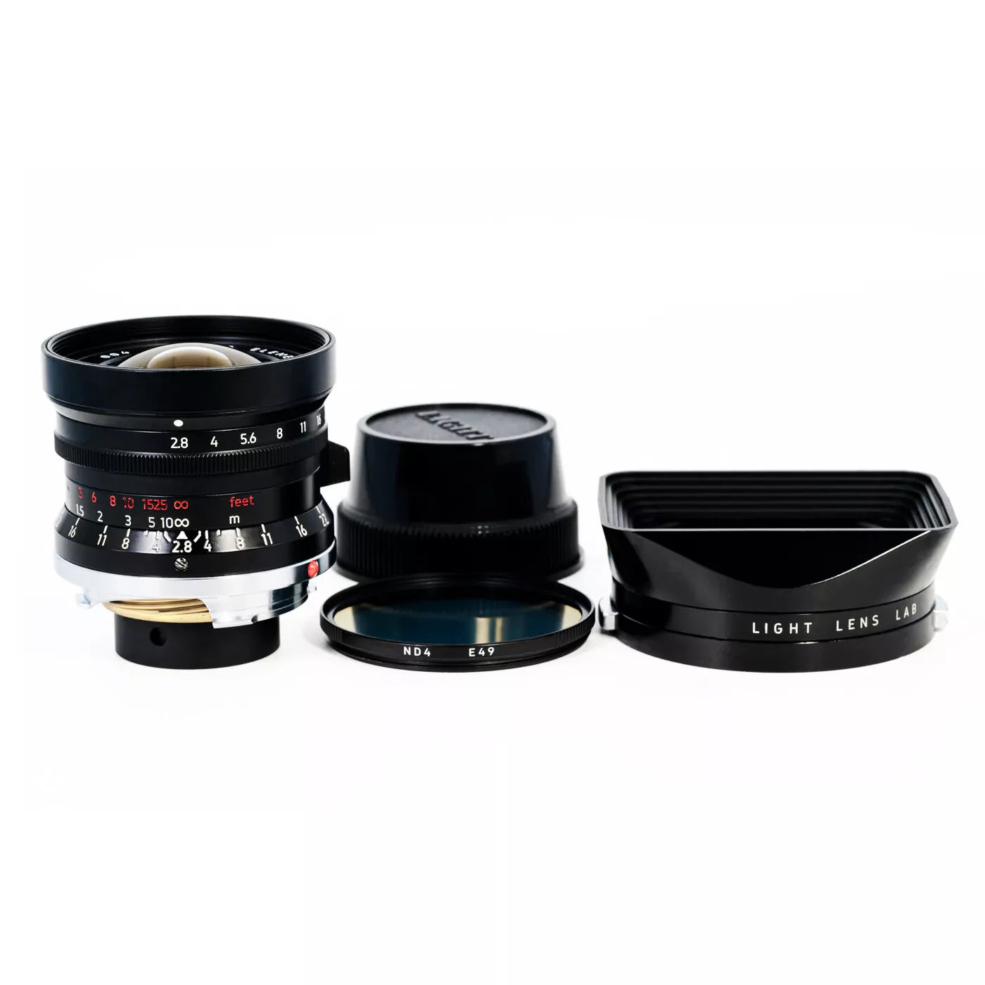 Light lens lab 28mm F2.8 Lens Nine Element Elmarit Rangefinder Leica M M6 Black