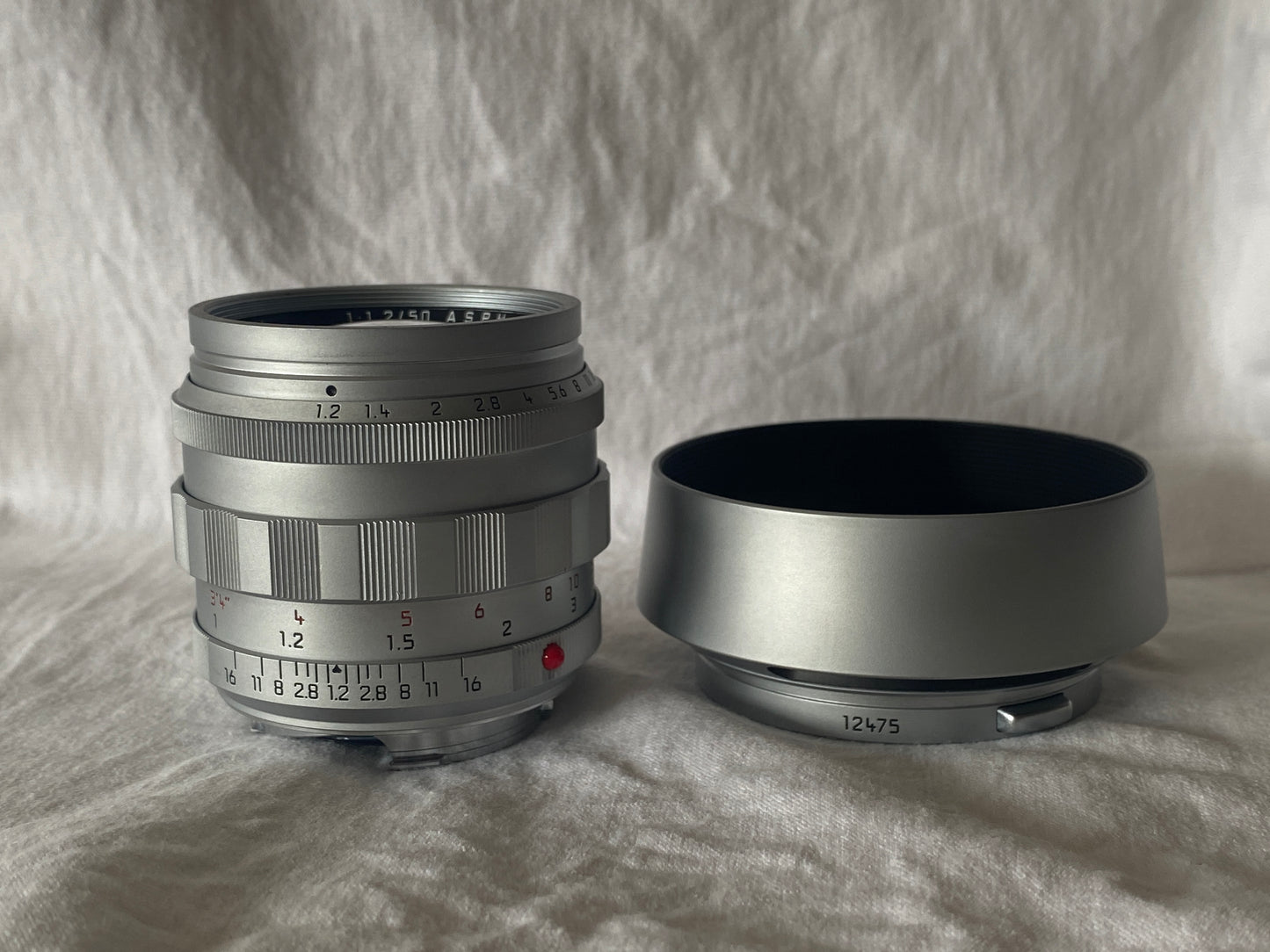 Leica 50mm F1.2 ASPH repainted in silver chrome