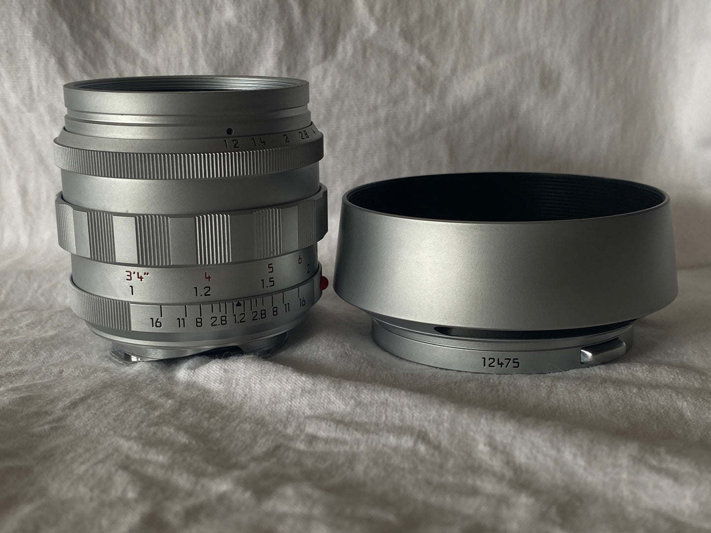 Leica 50mm F1.2 ASPH repainted in silver chrome