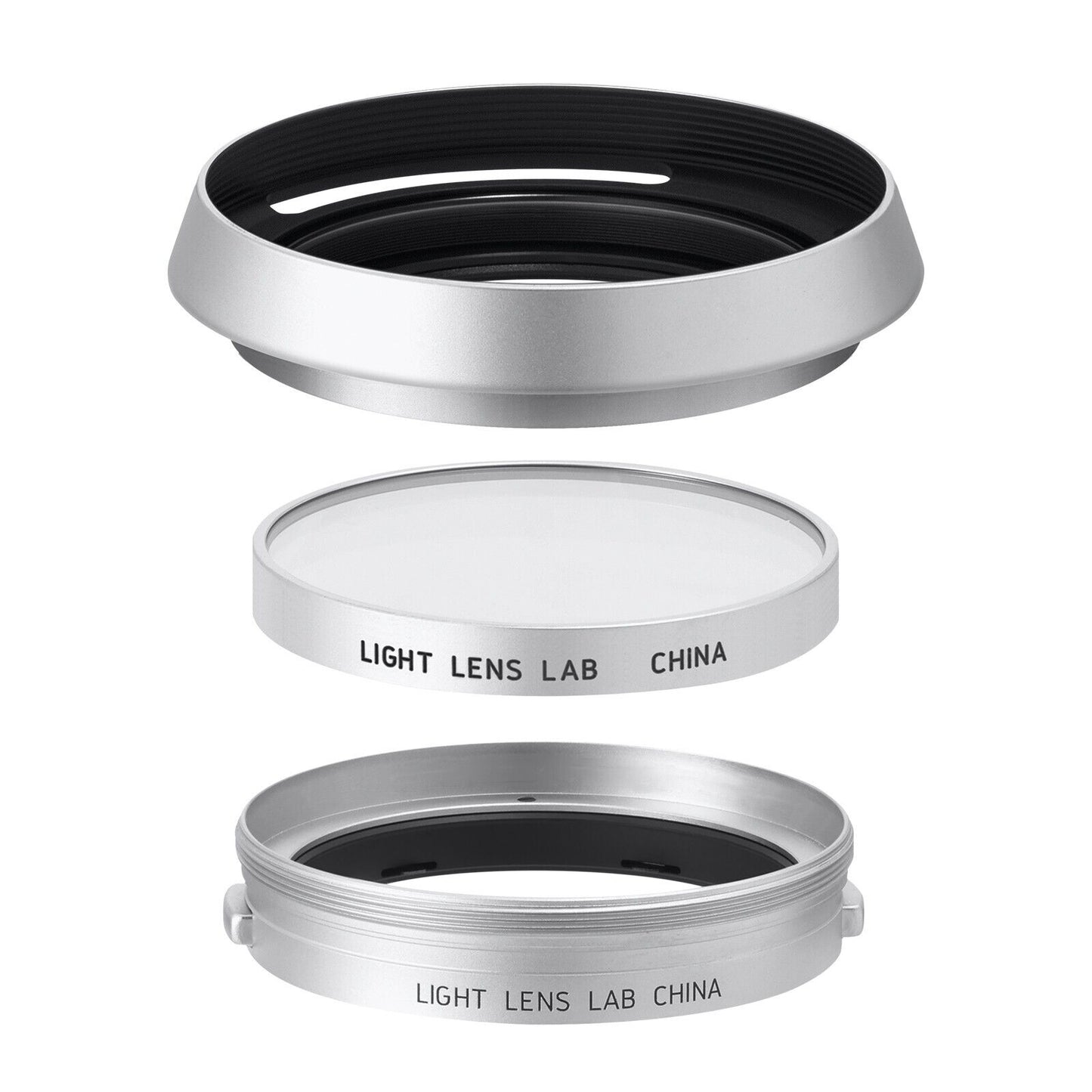 LIGHT LENS LAB Lens Hood L-12504-B made of brass with UV Filter =Silver=