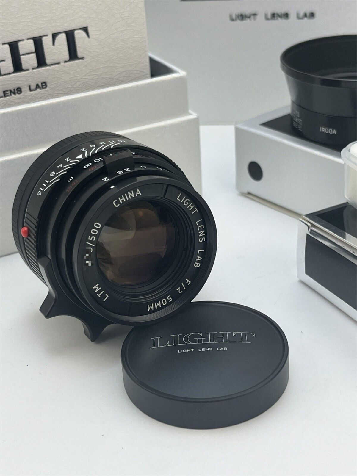 Light Lens Lab Elcan V3LC 50mm f/2 Black Paint LTM L39 w/L-M adapter+Hood+Filte